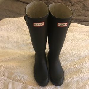 Original Tall Matte Black Hunter Boots Sz 7